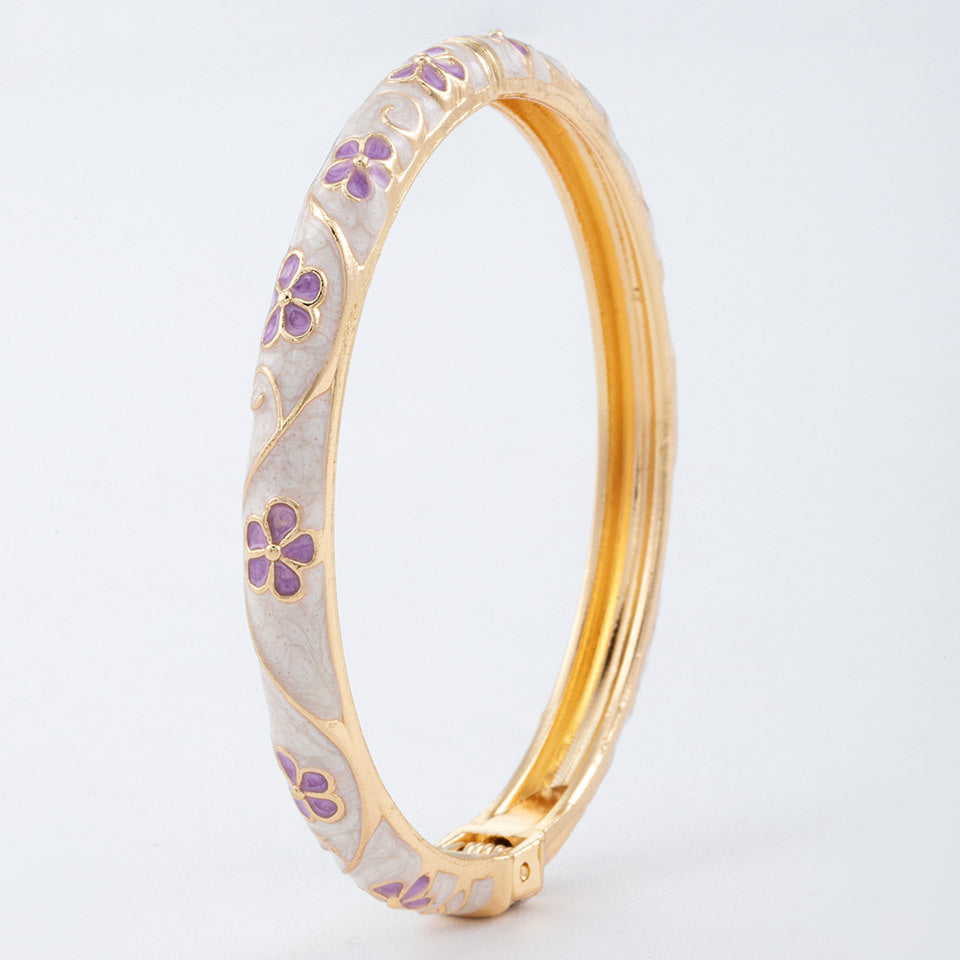 Flower Enamel Color Open-ended National Fashion Chinese Style Light Luxury Bracelet