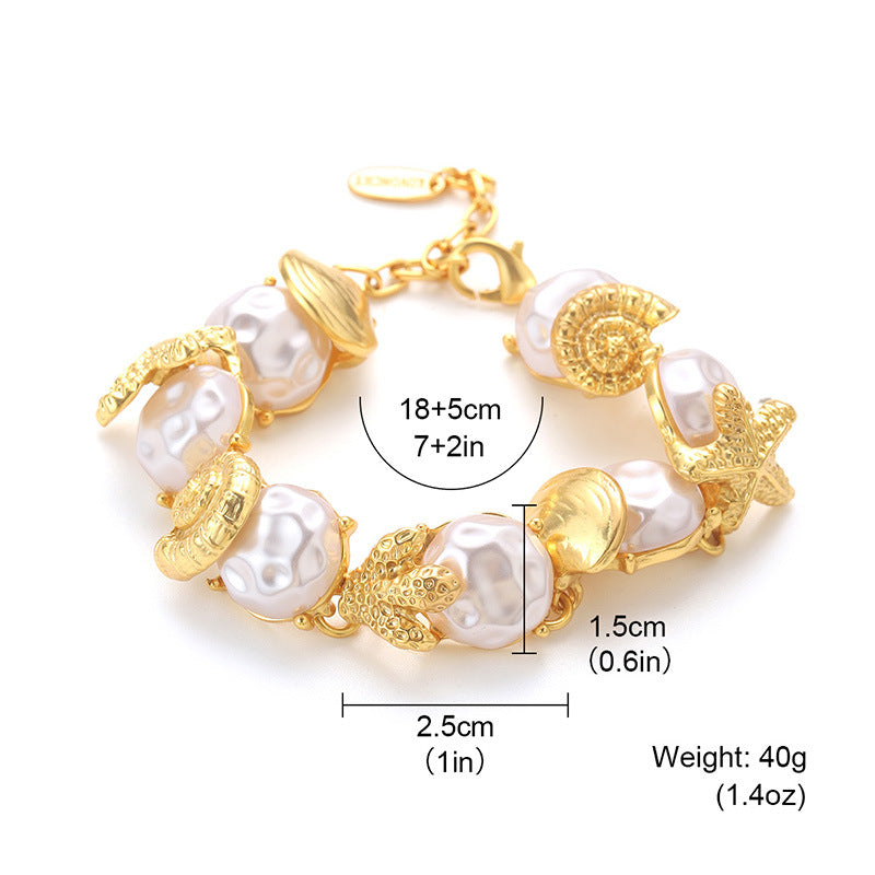 Women's Starfish Pearl Ocean Series Retro Temperamental Minority Bracelets