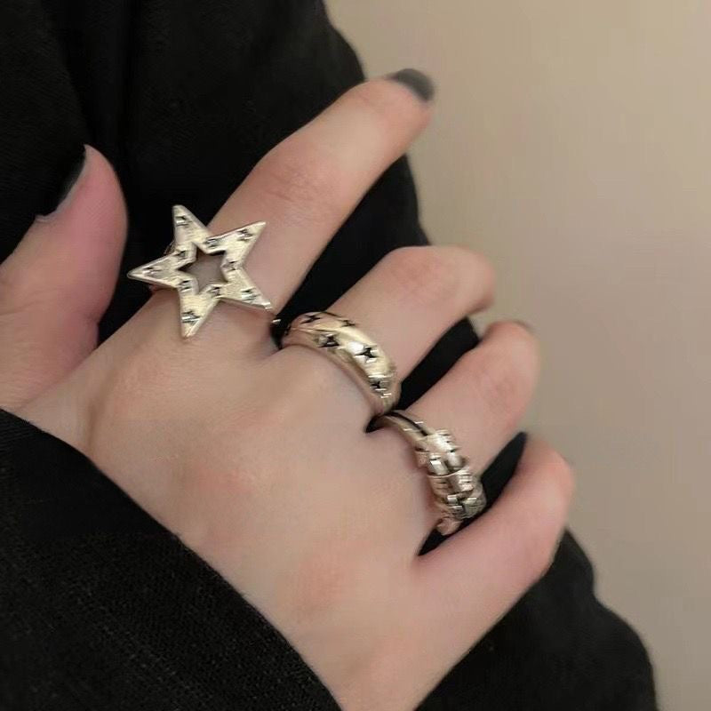 Star Metal Open Female Design Hip Hop Cold Wind Ring