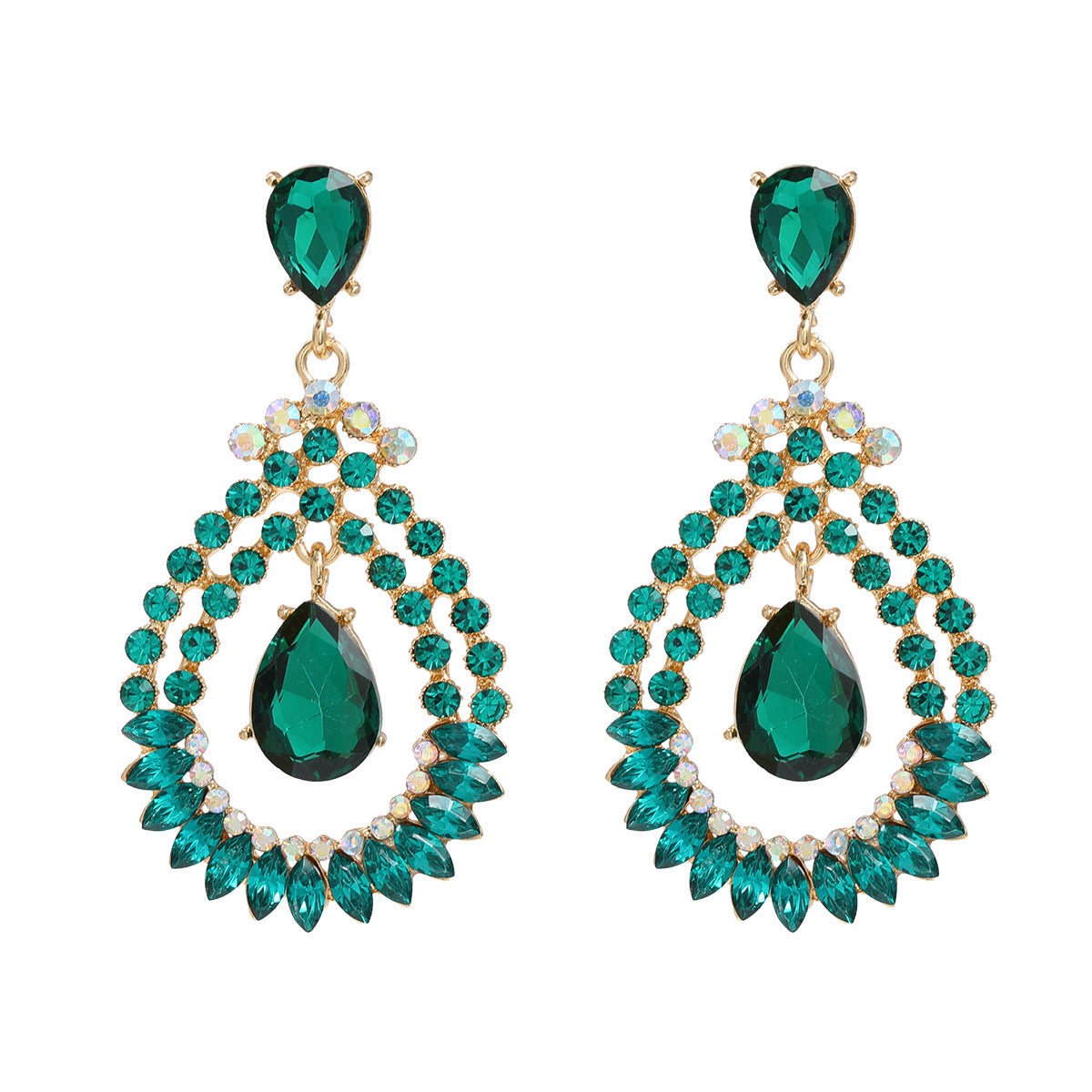 Women's Colorful Crystals Drop-shaped For Splendid Diamond Earrings