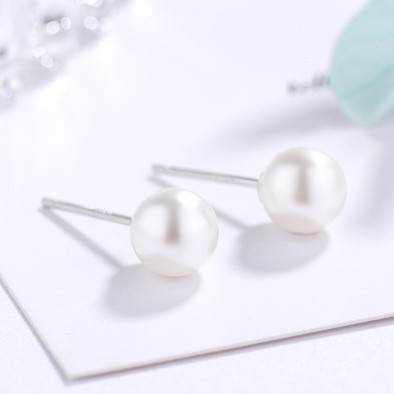 Women's Sterling Sier Pearl Korean Style Sweet Earrings