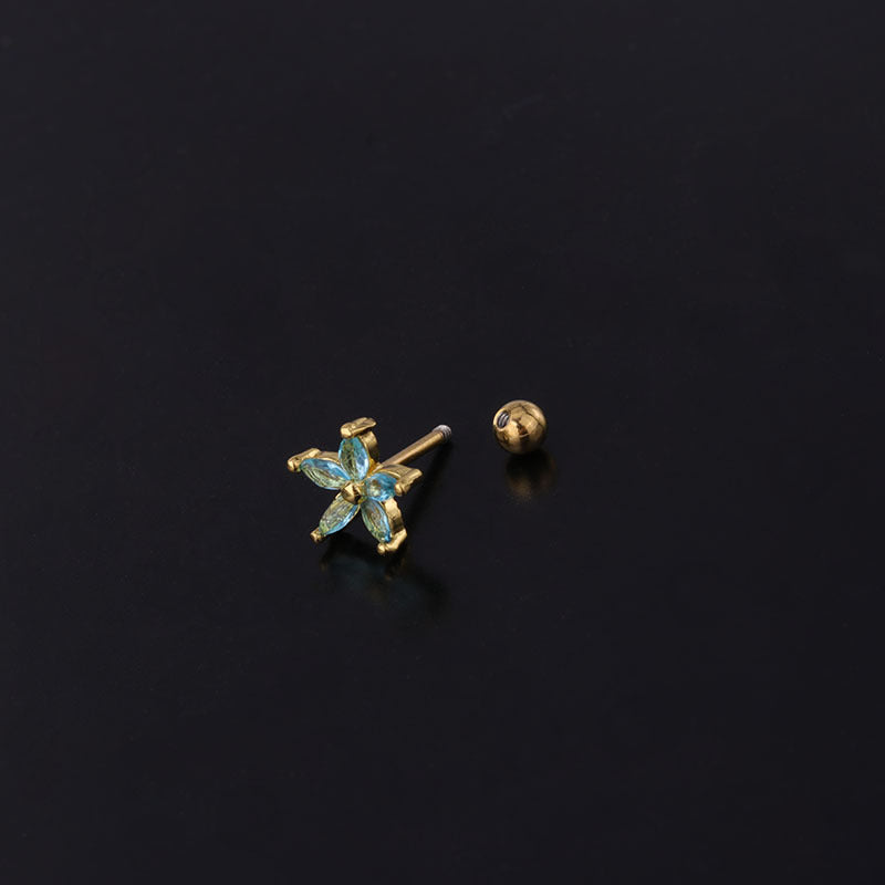 Daisy Flower Ear Bone Stainless Steel Earrings