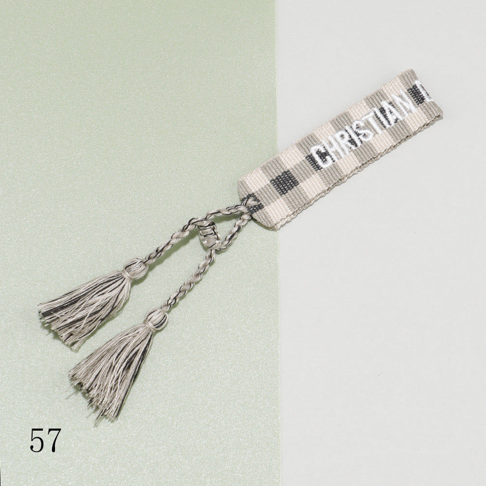 Cotton Thread Embroidery Wrist Strap Tassel Woven Female Bracelets