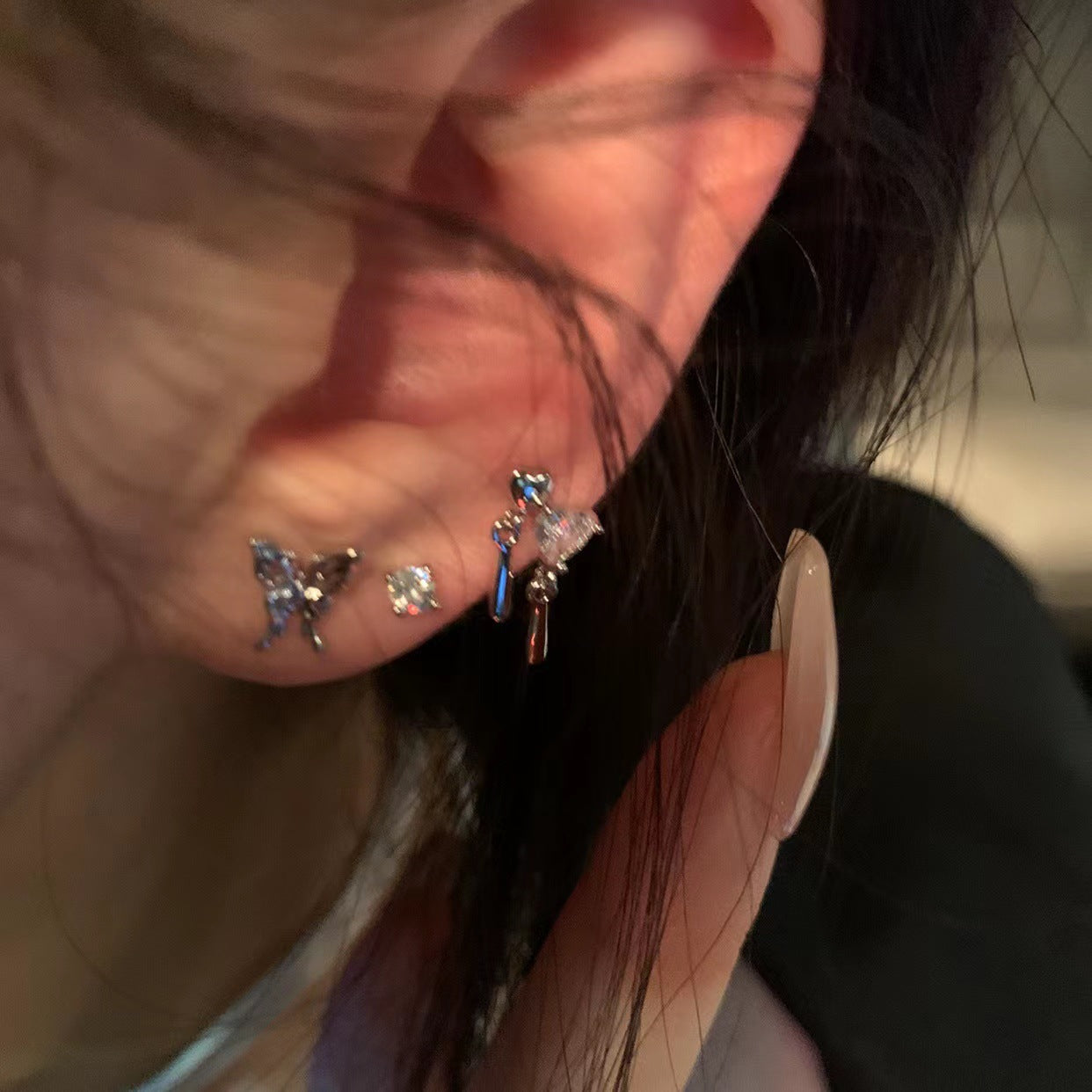 Women's Liquid Butterfly Trendy Niche Design High-grade Stud Earrings