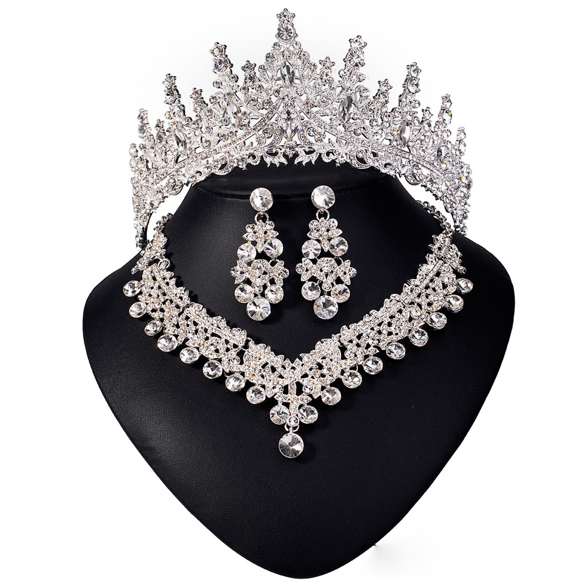 Bridal Three-piece High Sense Ball Wedding Decoration Alloy Jewelry Set