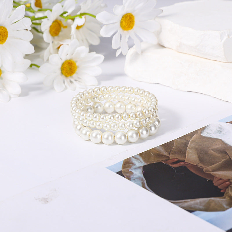 Retro Simple Pearl Stretch Entry Lux Bracelet