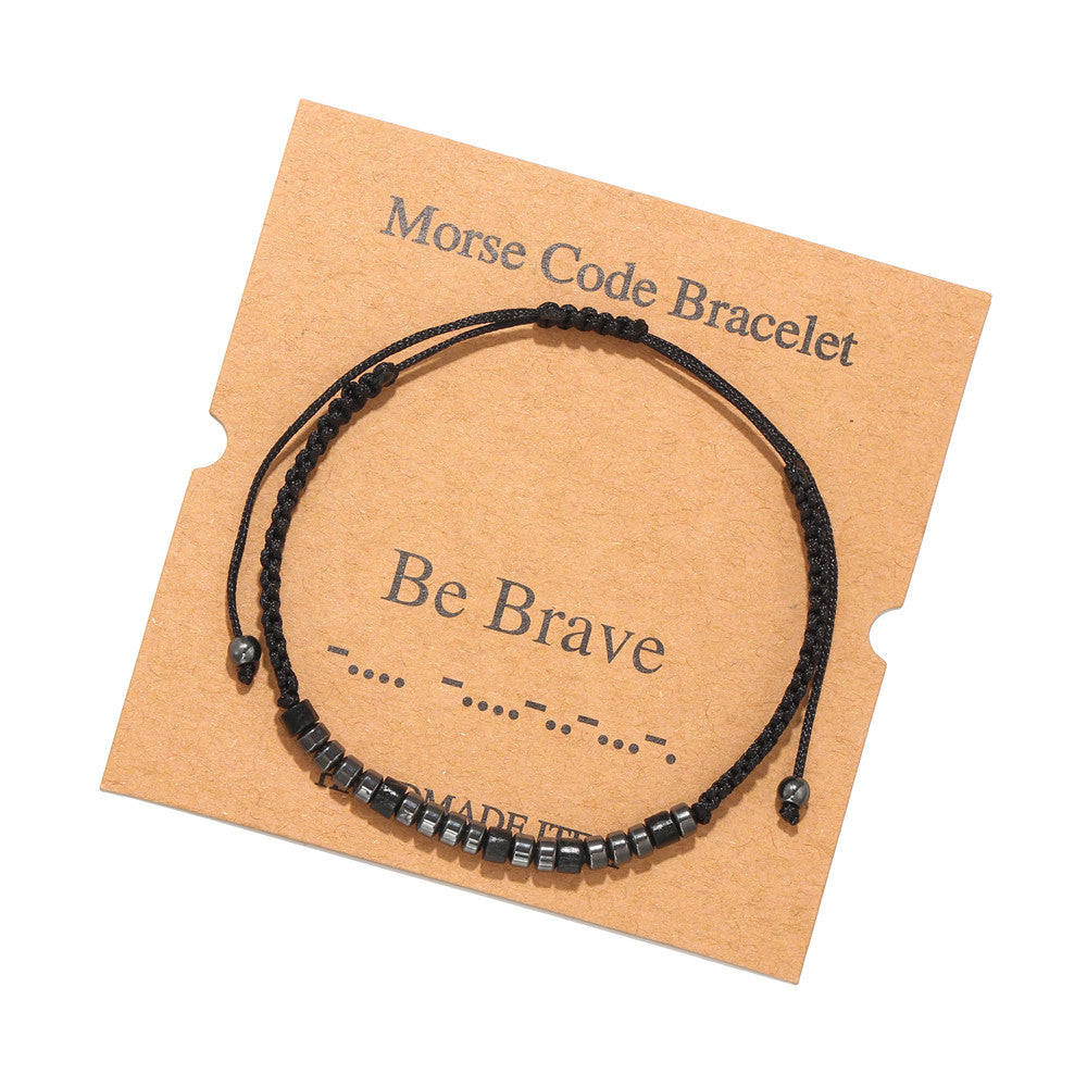 Creative Black Iron Stone Beaded Hand-woven Bracelets