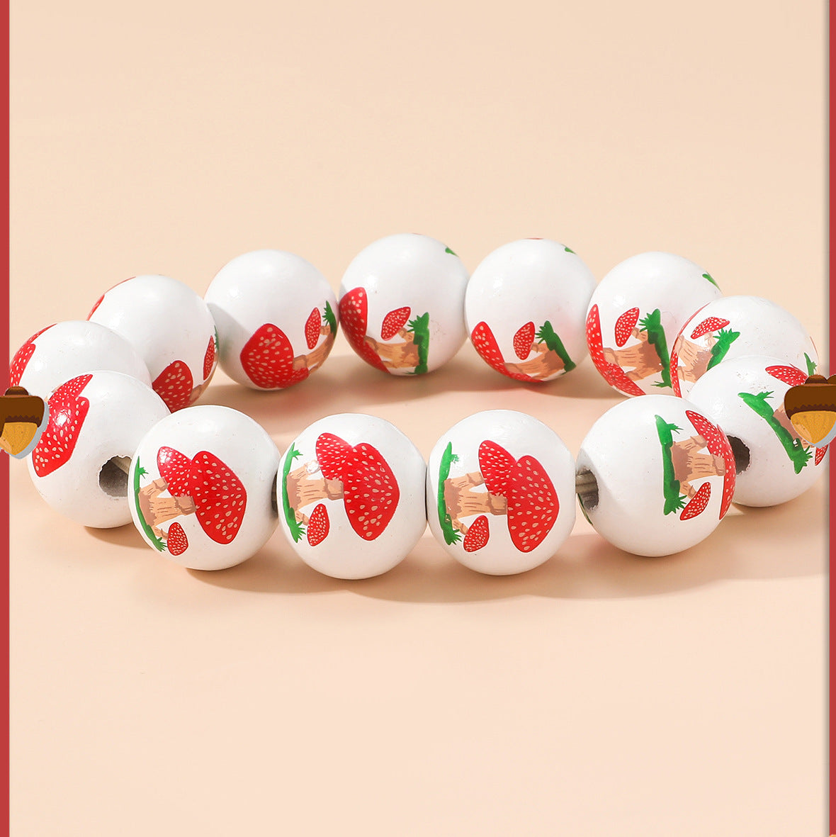 Women's & Men's Autumn Thanksgiving Creative Fashion Atmosphere Maple Leaf Mushroom Printing Bracelets