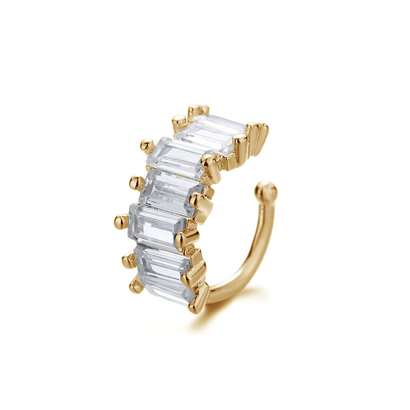 Men's Square Light Luxury Colorful Crystals Without Pierced Irregular With Personality Rings
