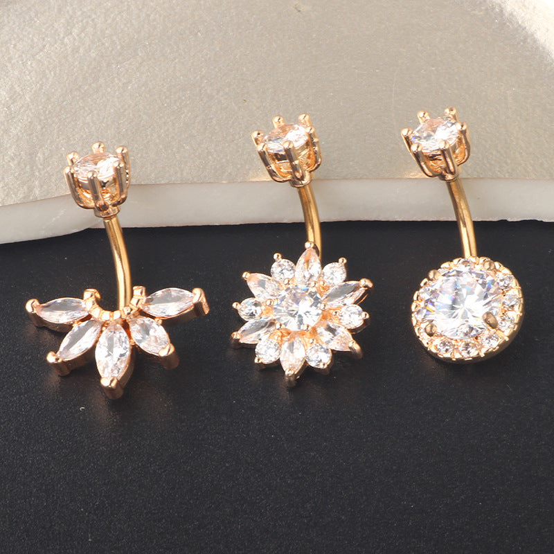 Zircon Navel Human Body Piercing Piece Rings
