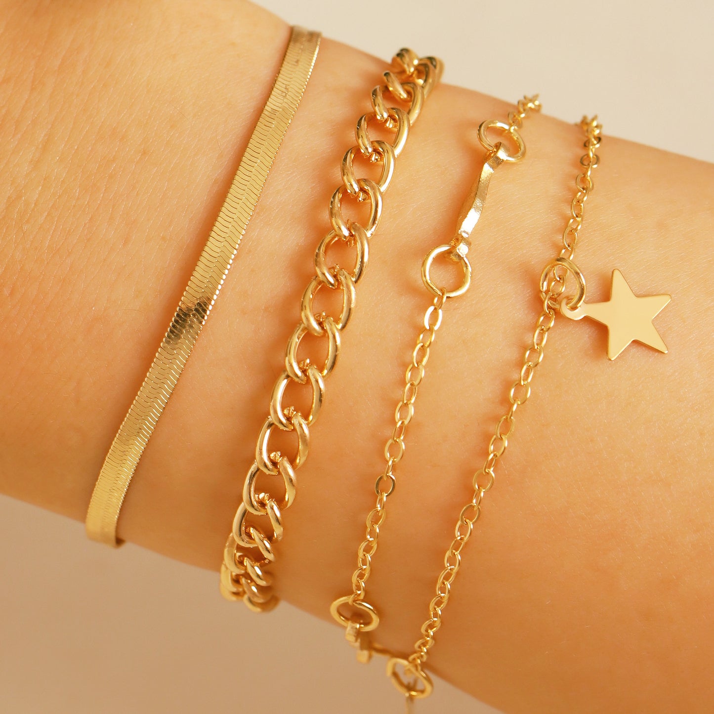 Durable Women's Chain Layered Retro Simple Bracelet