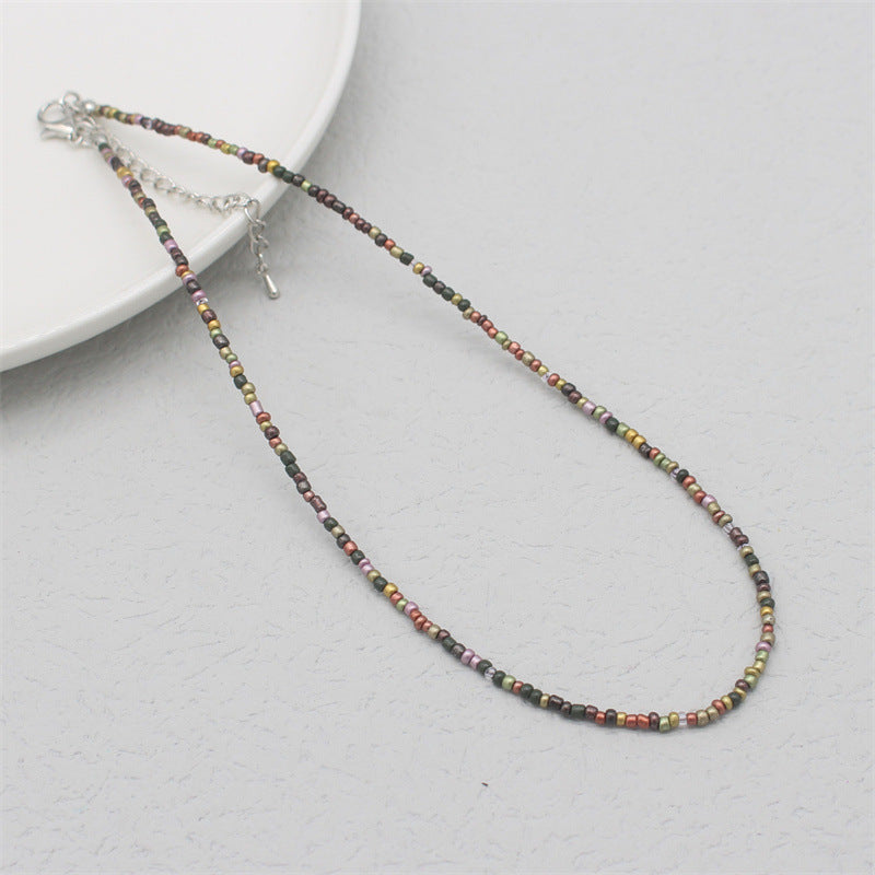 Korean Style Bohemia Khaki Beaded Bead Sweet Necklaces