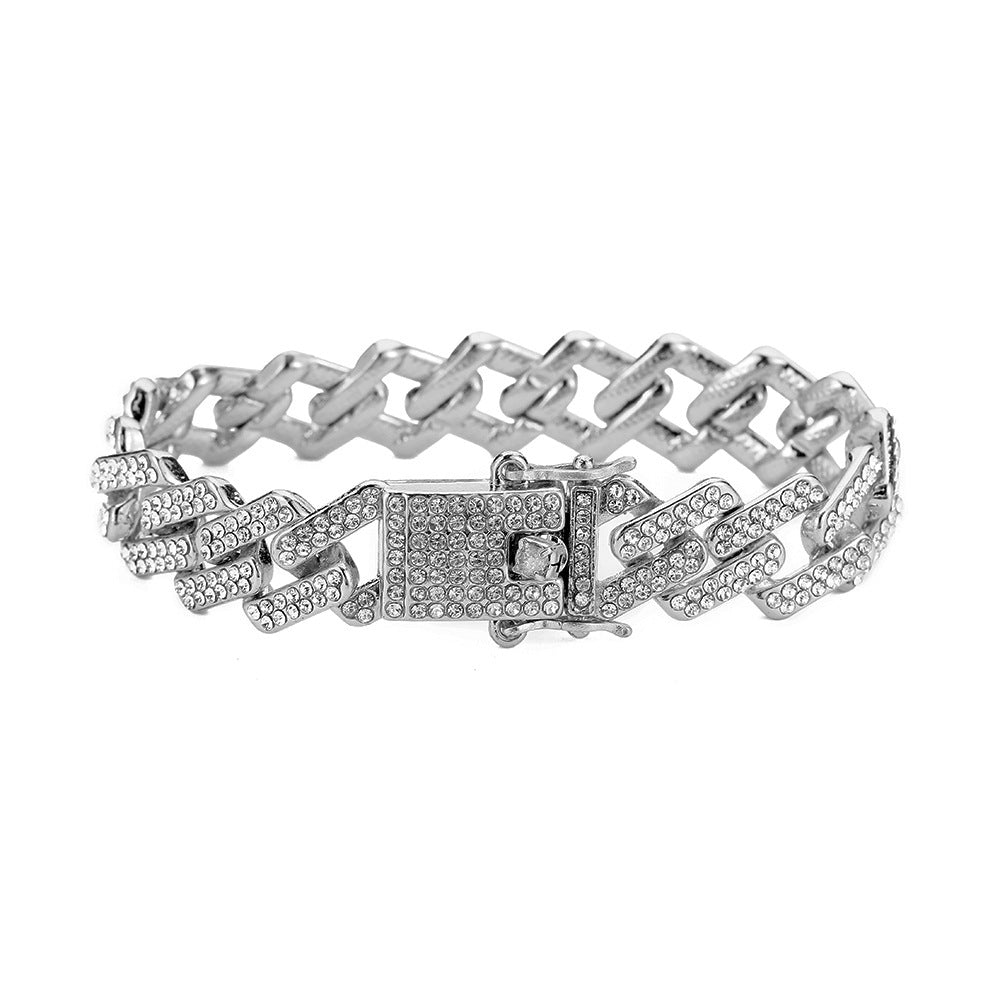 Men's Street Full Diamond Cuban Trendy Personalized Bracelets