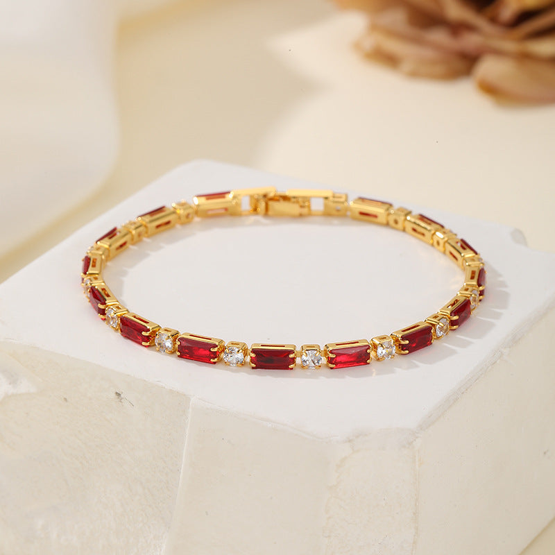 Women's Luxury Fashion Square Zircon High-grade Dopamine Simple Exquisite Versatile Watch Bracelets