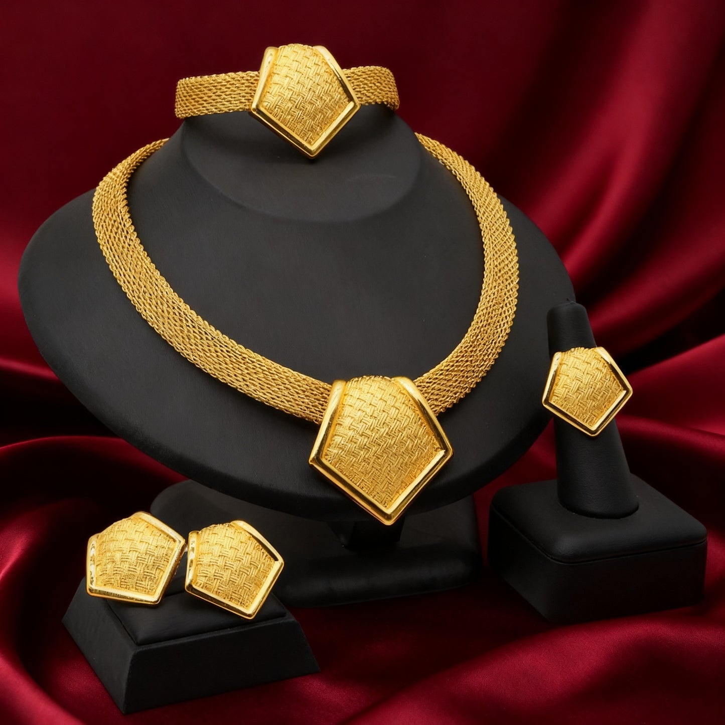 Glamorous Graceful Indian Gold-plated African Bride Jewelry Set