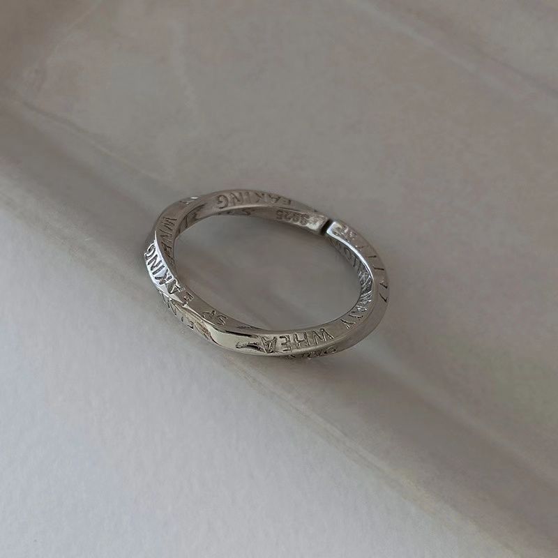 Sier Pigment Niche Bag Simple Temperamental Index Finger Ring