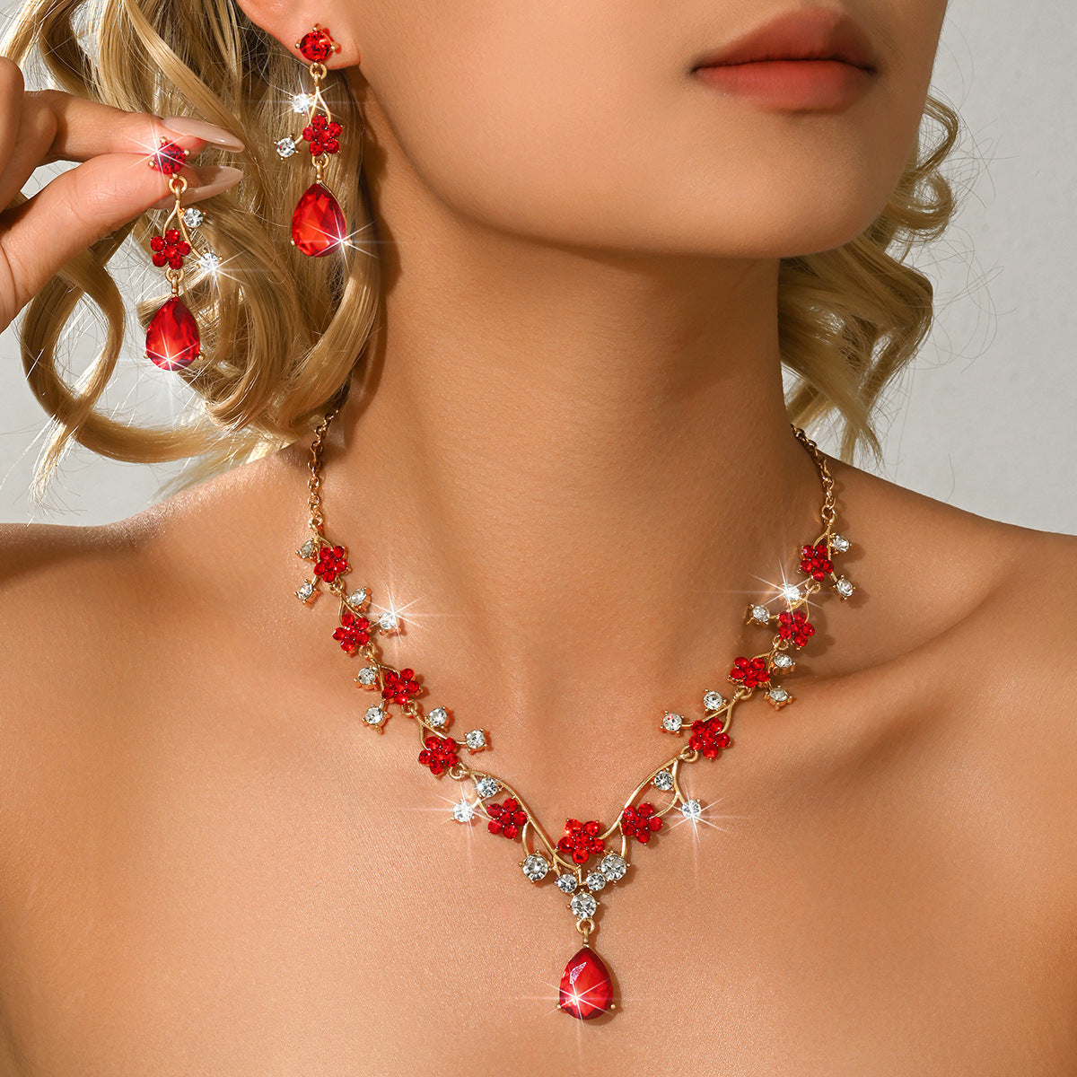 Korean Bridal Two-piece Wedding Accessory Chain Jewelry Set