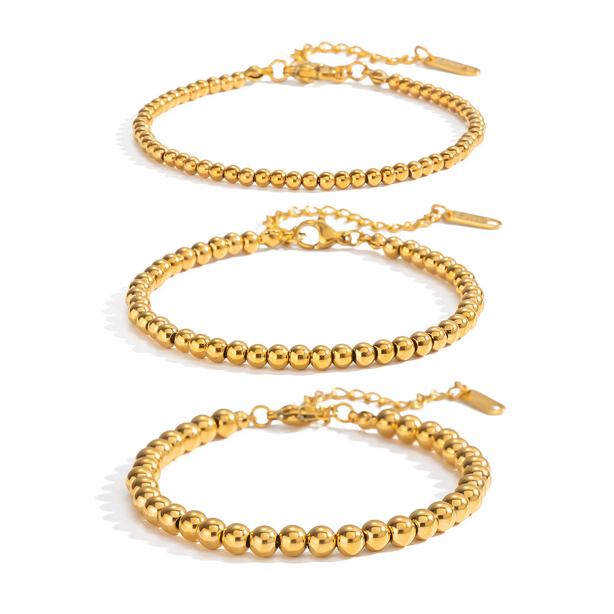 Simple Titanium Steel Gold-plated Ball Stainless Bracelet