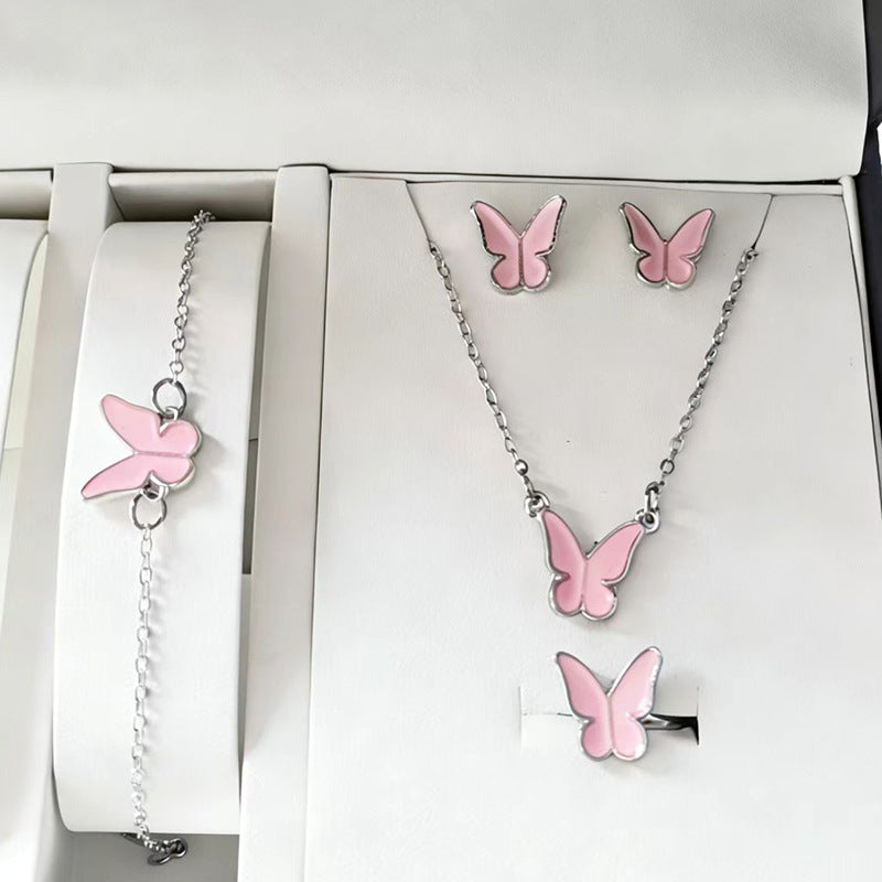 Drip Glazed Exquisite Simple Minority Fashion High-grade Clavicle Chain Elegant Jewelry Set