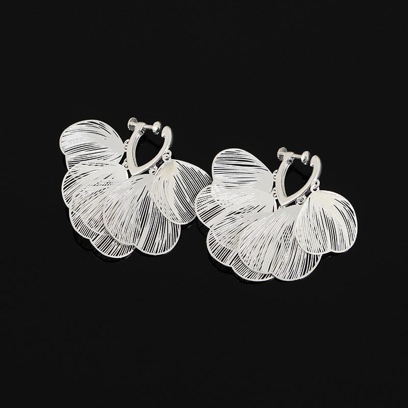 Sier Flexible Butterfly Wing Tassel Light Luxury Temperament Rings
