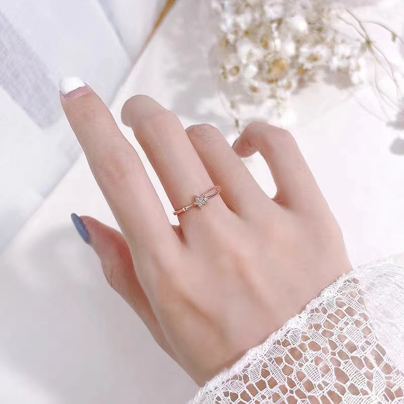 Light Luxury Hollow Star Micro Inlaid Rings