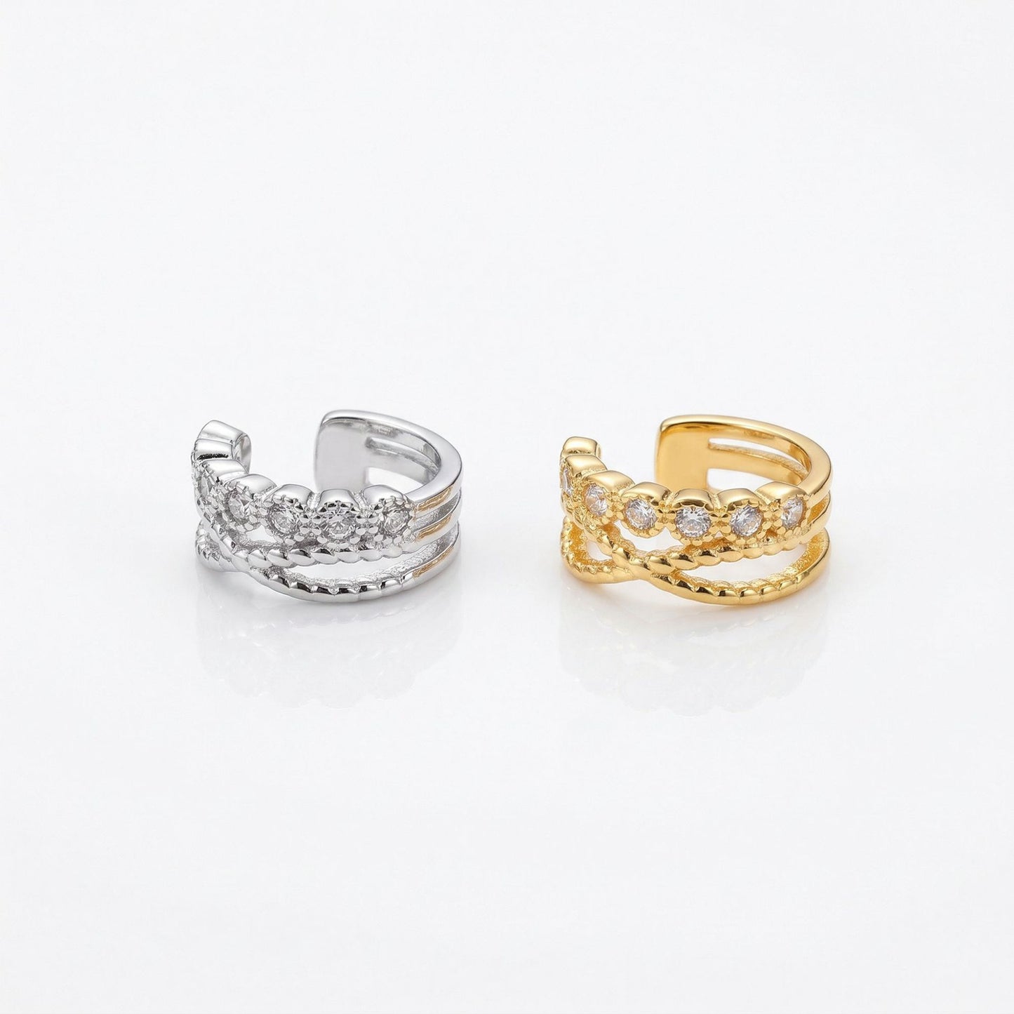 Copper Micro Inlaid Zircon Shaped Exquisite Versatile Without Ear Clip