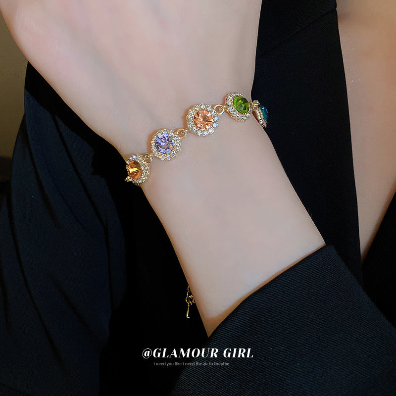 Bracelets colorés de haute qualité en diamant Dopamine pour femmes