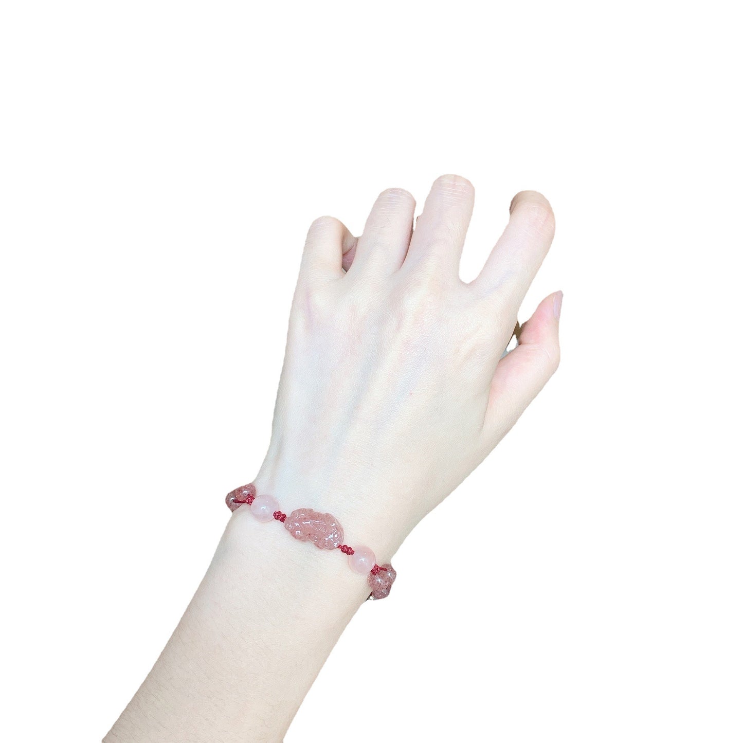 Bracelets de perles porte-bonheur en corde rouge, vie féminine Crystal Pi