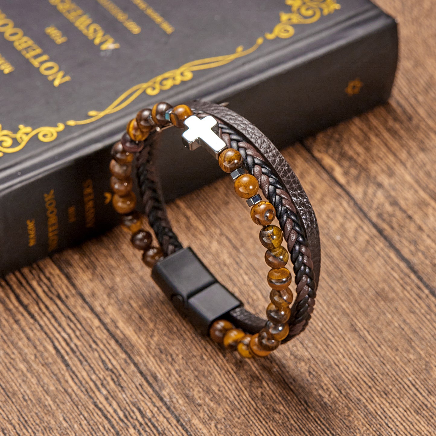 New Beautiful Leather Unisex Natural Stone Bracelets