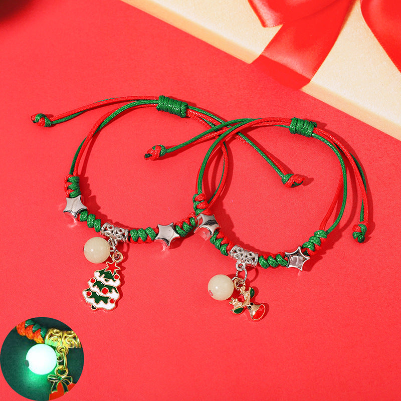 Luminous Christmas Design Carrying Strap Girlfriends Bracelets