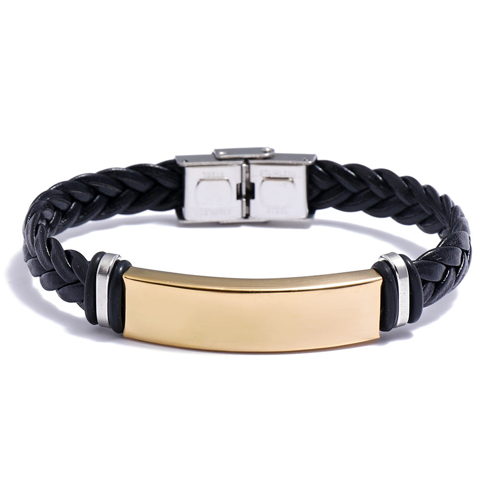 Men's Woven Jewelry Stainless Steel Simple Glossy Bracelets