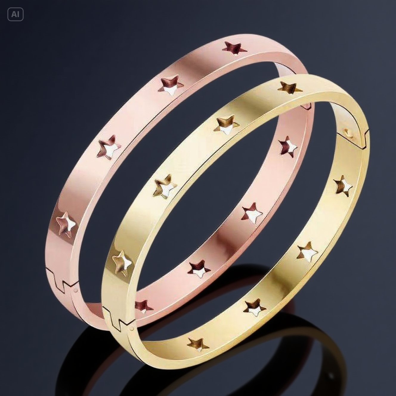 Steel Special Interest Light Luxury Bath Stainless Five-pointed Bracelet