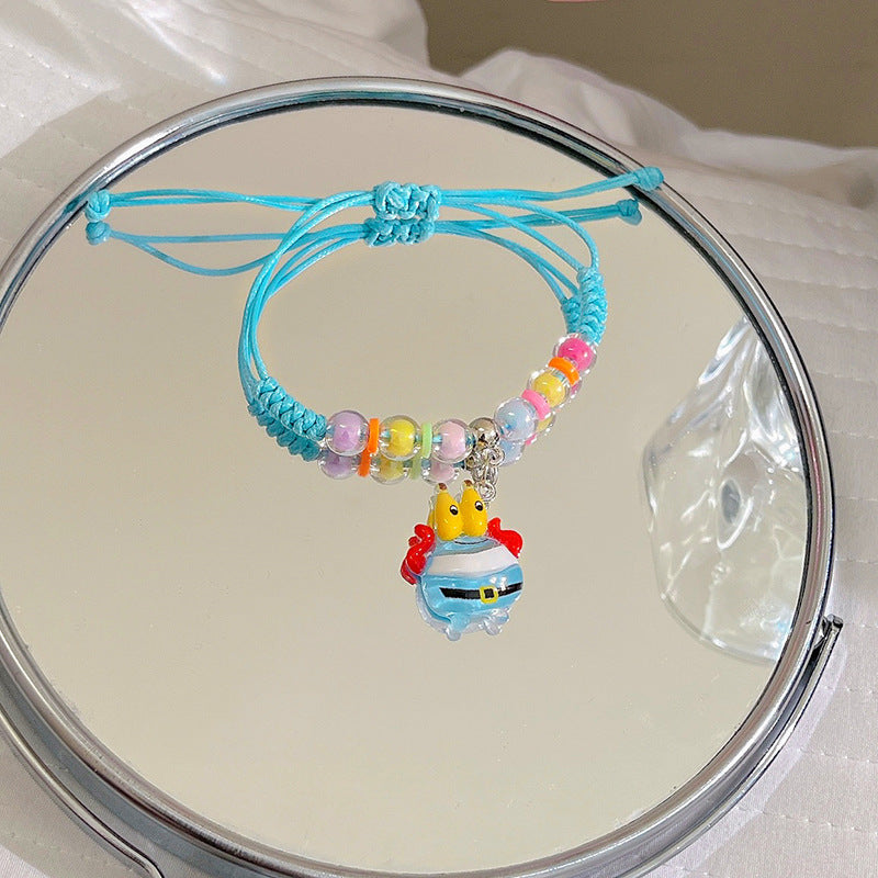 Bracelets doux de niche en corde tressée de dessin animé mignon