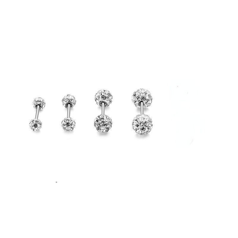 Women's Sier For Ear Bone Niche High Sense Zircon Pin Earrings