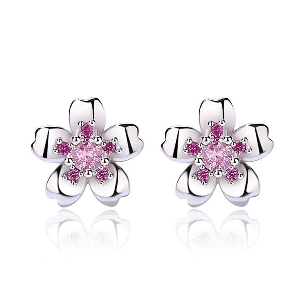 Women's Blossom Ear Design Fashion Plum Set Earrings