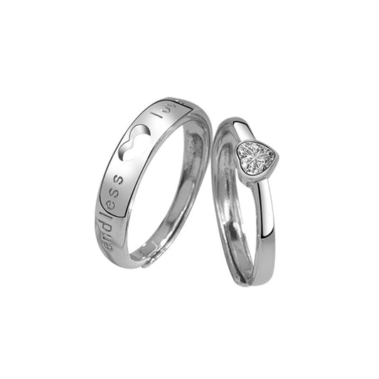 Women's & Men's & And Hollow Heart Shape Diamond Long-distance Rings