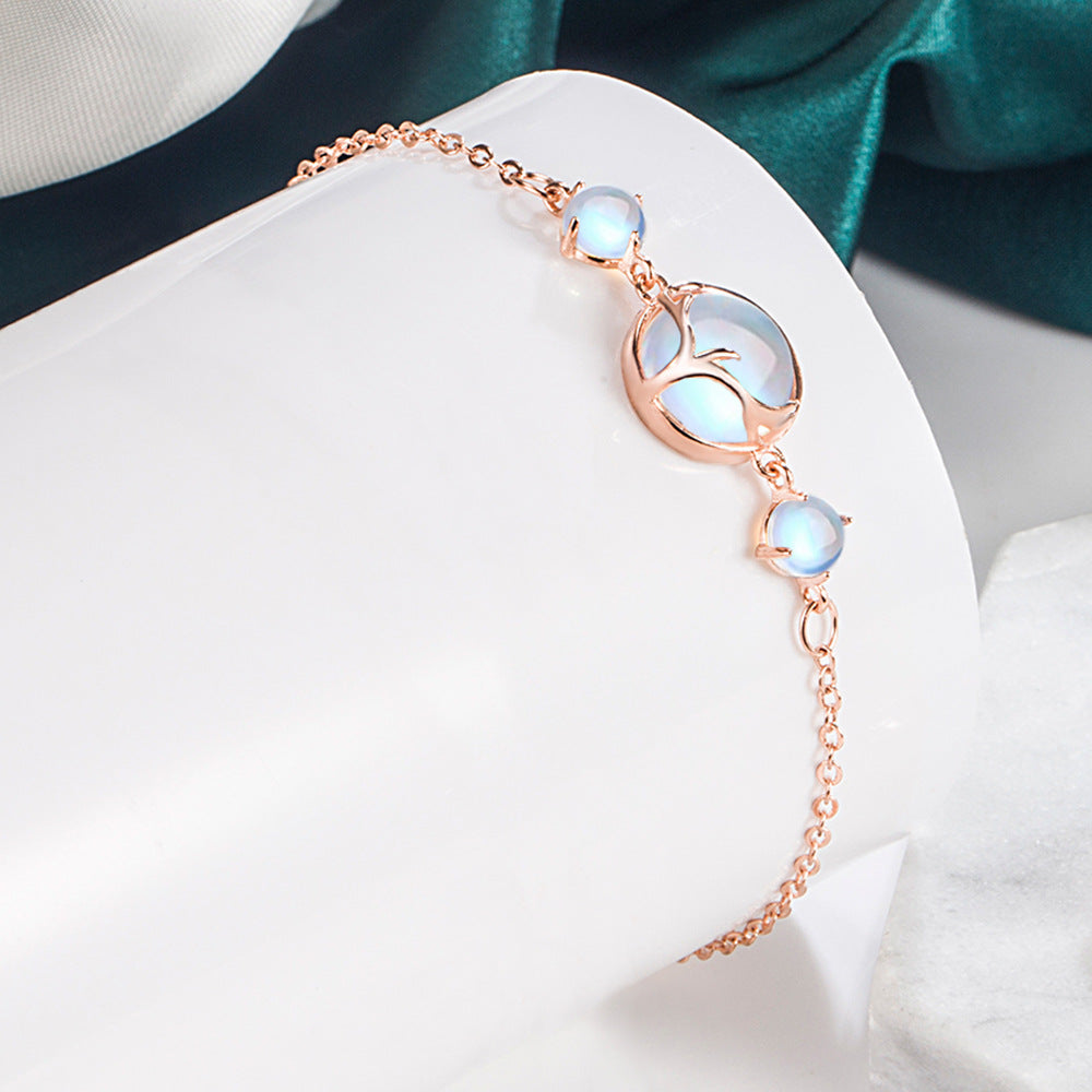 Women's Lu Has You Retro Moonstone High-grade Ear With Fresh All Bracelets