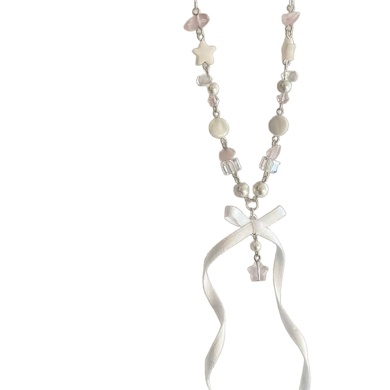 Women's Ribbon Bowknot Exquisite Dream Five-pointed Star Necklace