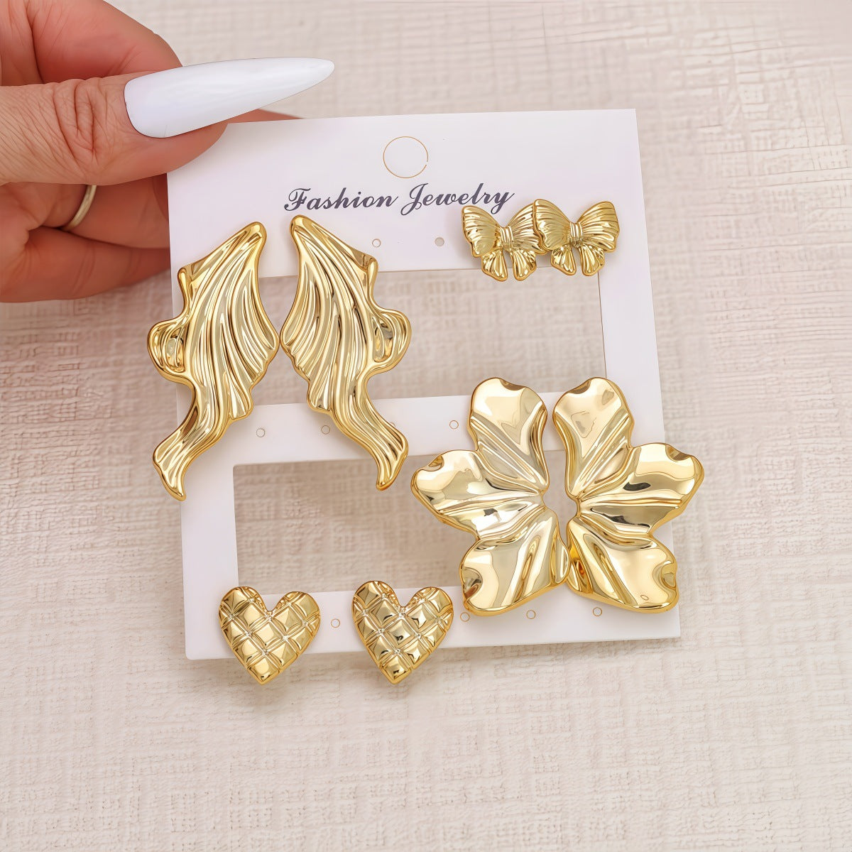Women's Simple Personality Style Butterfly Ear Leaf Starfish Earings Stud Earrings