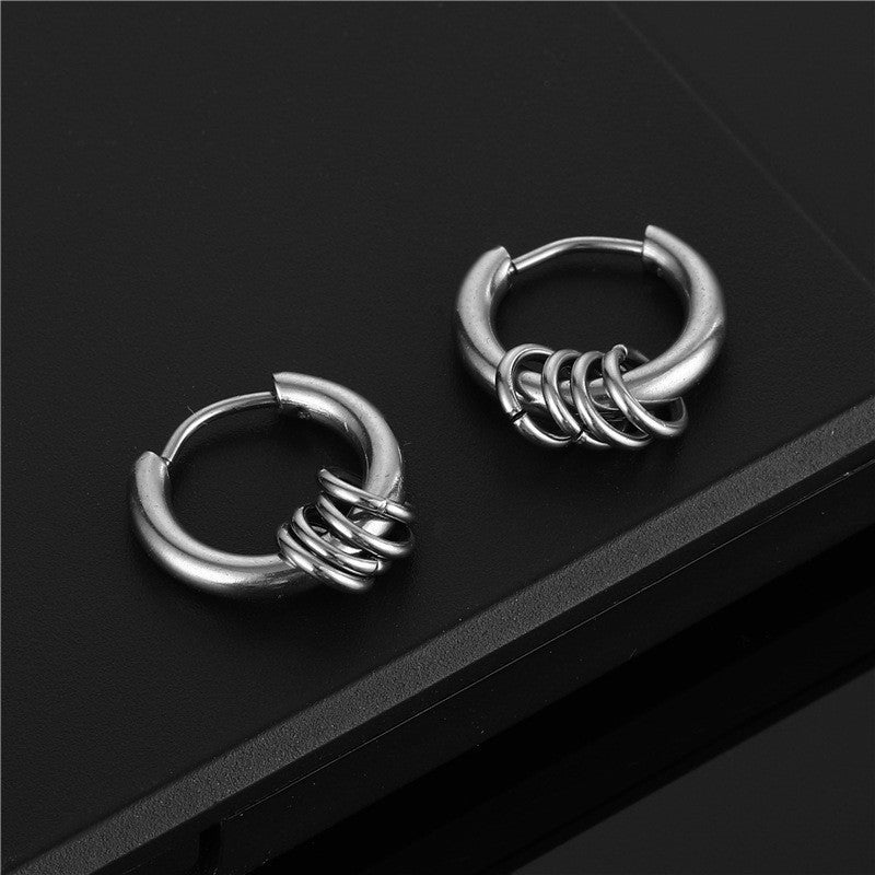 Men's High-grade Simple Hip Hop Style Fashion Titanium Steel Stainless Retro Rings