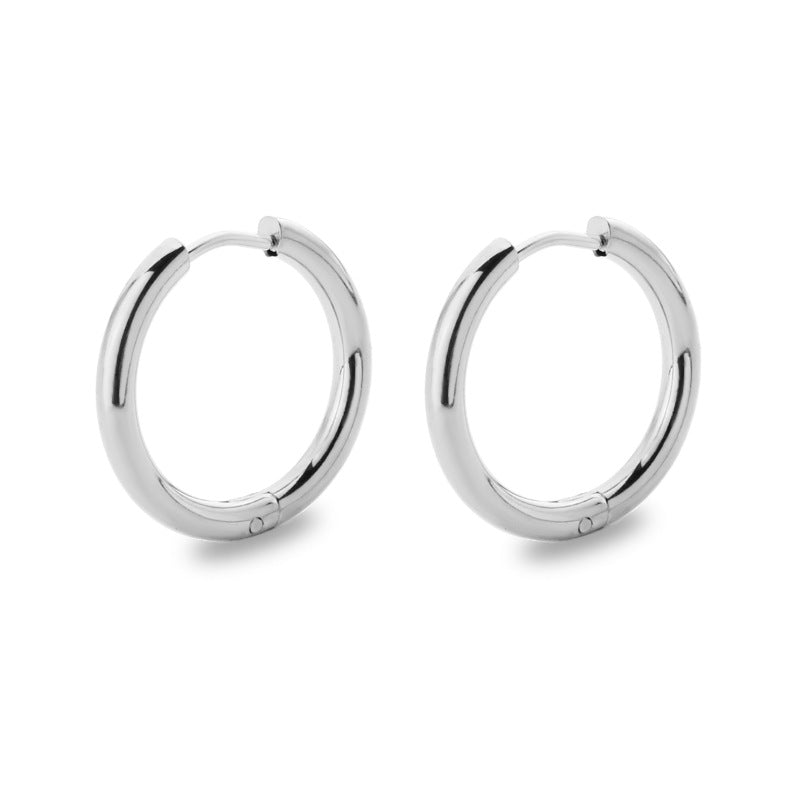 Titanium Steel Stainless Coil Trendy Arc Glossy Ear Buckle