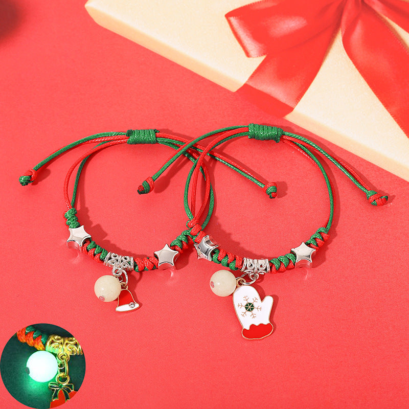 Luminous Christmas Design Carrying Strap Girlfriends Bracelets