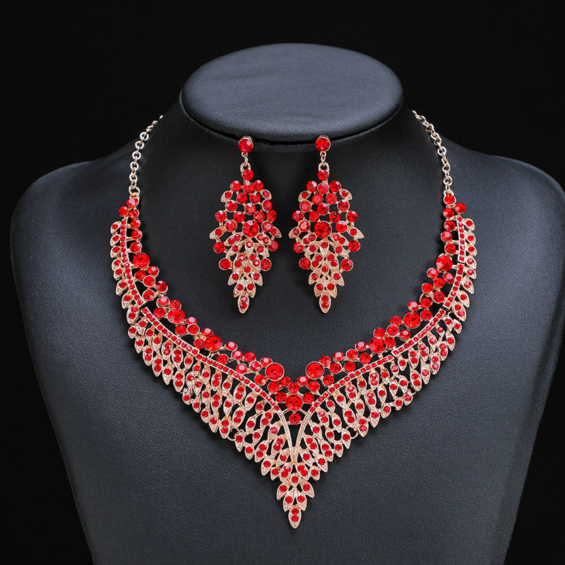 Alloy Clavicle Chain Royal Court Style Vintage High-key Dignified Crystal Rings
