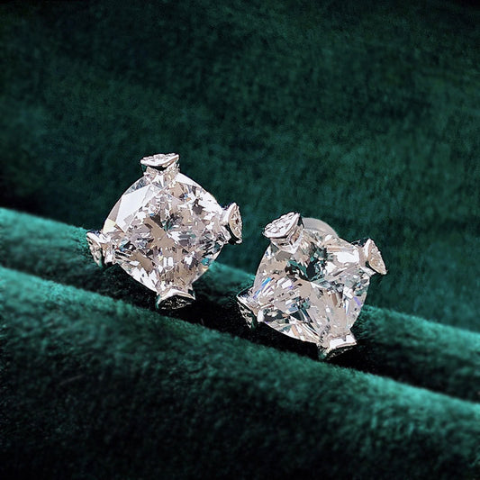 Classic Shining Artificial Diamond Ice Flower Earrings