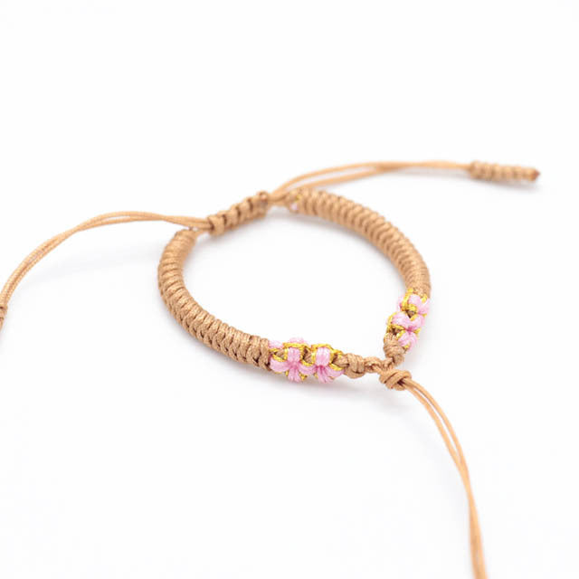 Knot Hand-woven Peach Blossom Carrying Strap Wearable Transfer Beads Bracelets