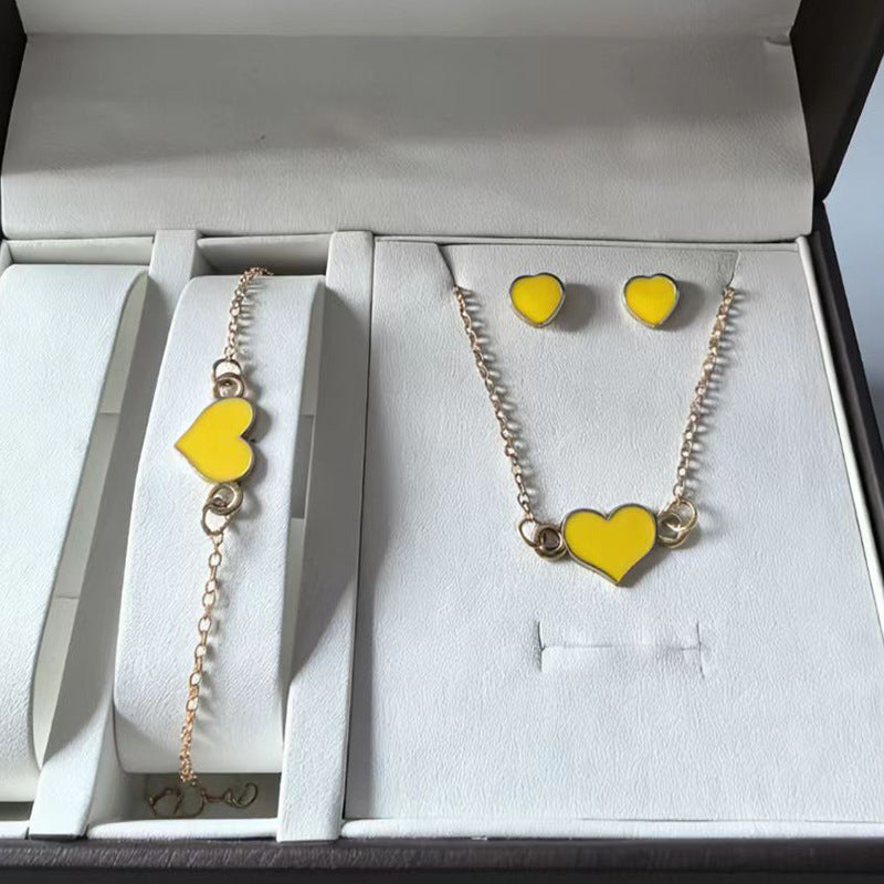 Drip Glazed Exquisite Simple Minority Fashion High-grade Clavicle Chain Elegant Jewelry Set