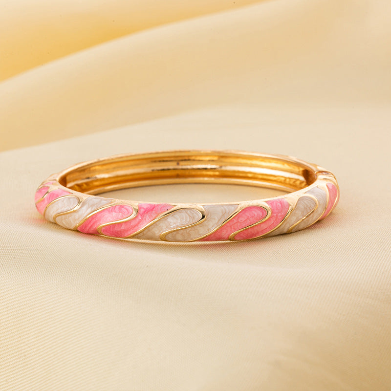 Chinese Enamel Gilding Colorful Dripping National Style Bracelet