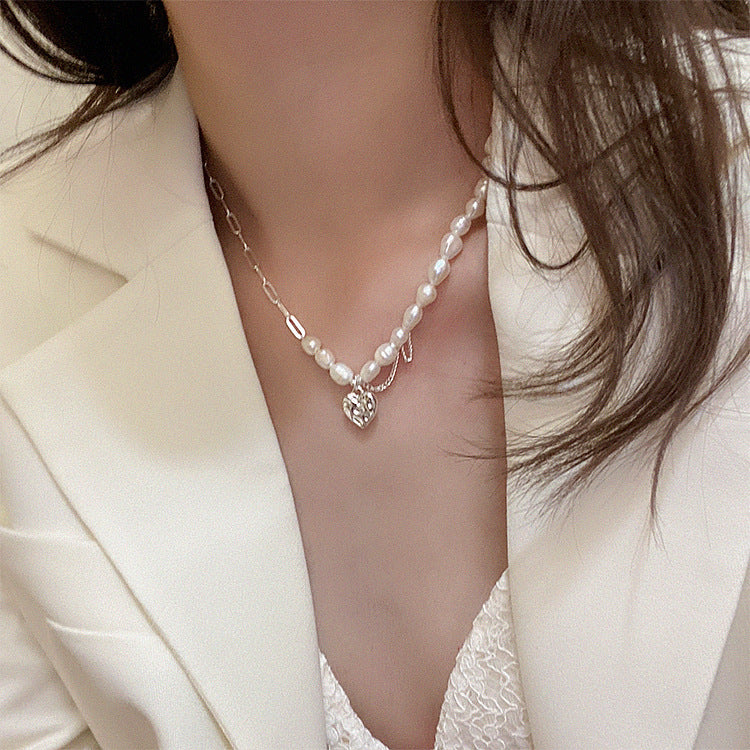 Cold Style Freshwater Pearl Irregular Metal Necklaces