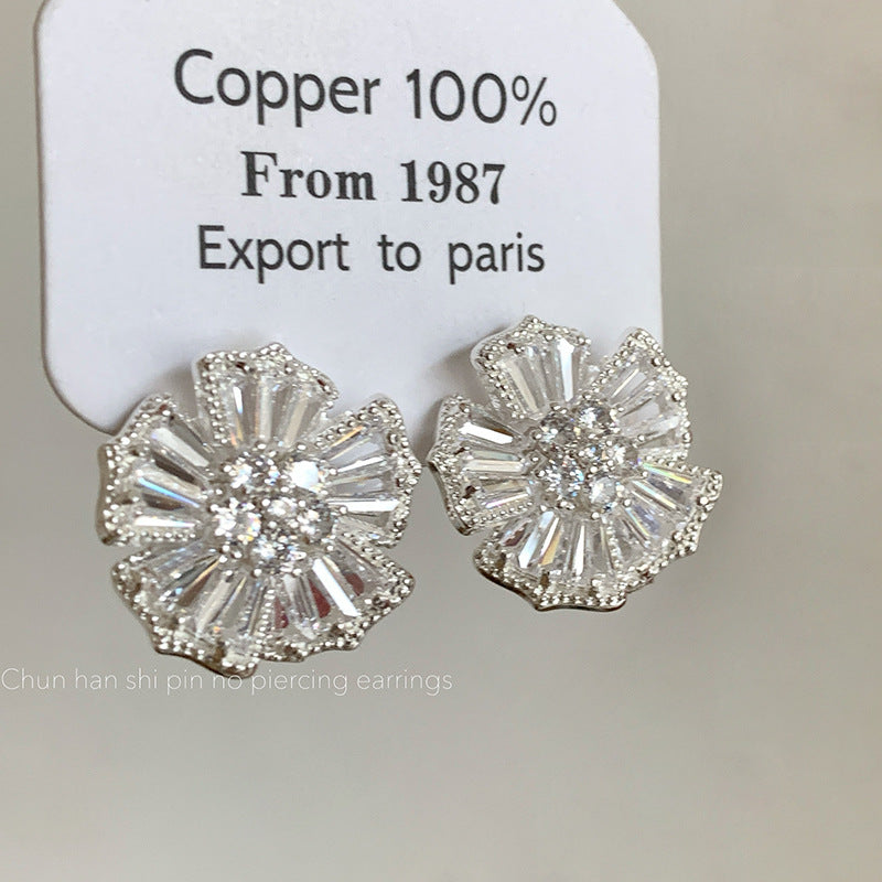 Flower Light Luxury High-grade Dinner Wedding Exquisite Design Fashion Without Earrings