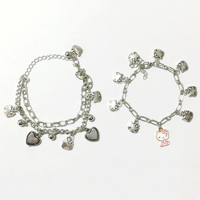 Cat Love Hot Soft Cute Double Bracelets